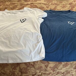 La Hearts White and Blue Casual Heart T-Shirt Skirts